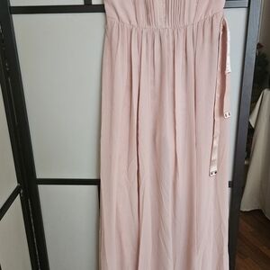 Elegant Pink Strapless Jumpsuit